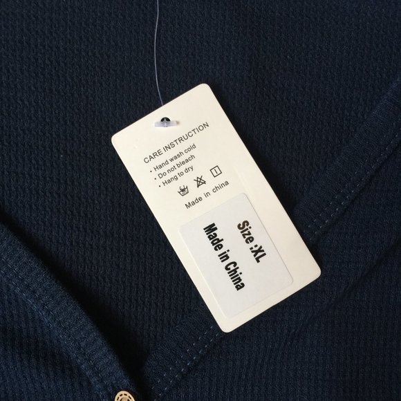 Moueey Navy Blue NWT drop shoulder thermal button top XL - Picture 7 of 12